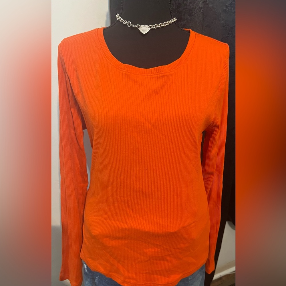 J. Crew Vibrant Orange Long Sleeve Top